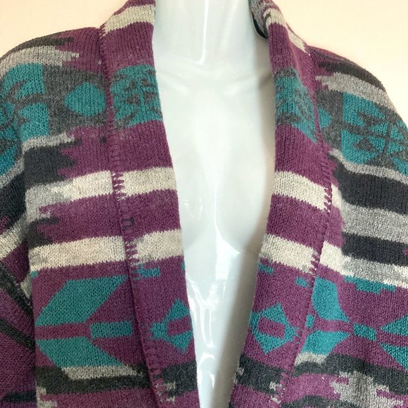 Vintage Alps Fine Womens Apparel Knit Cardigan Sweater southwest Pure Wool S - Picture 6 of 14